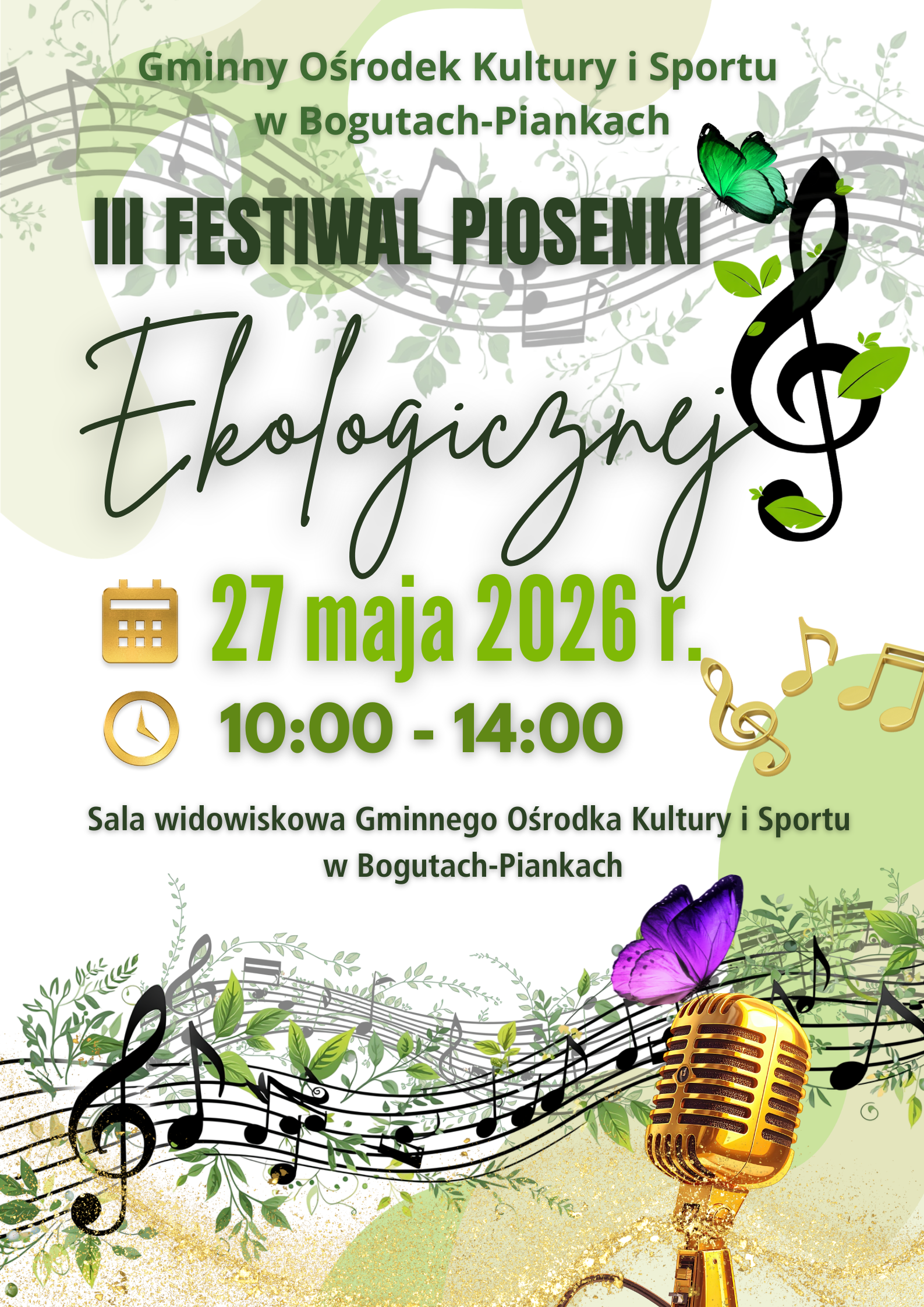 Plakat na festiwal piosenki ekologicznej